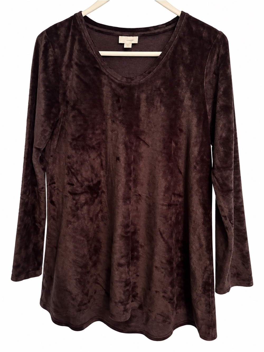Pure Jill J.Jill Small Brown Velour Pima Cotton Shirred Back Tunic - Picture 3 of 7
